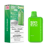 Spritz Ice Drip'n EVO 28k Disposable Vape Enjoy a refreshing burst of crisp, zesty citrus with every puff of the Sprite vape, perfectly capturing the fizzy, invigorating taste of your favorite lemon-lime soda.